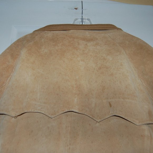 Orvis Soft Leather Light Tan Bomber Jacket Mens XL - Picture 7 of 8